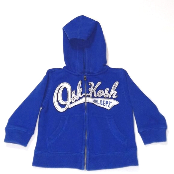 OshKosh B'gosh zipper front blue hoodie US 12 Month - Picture 1 of 5